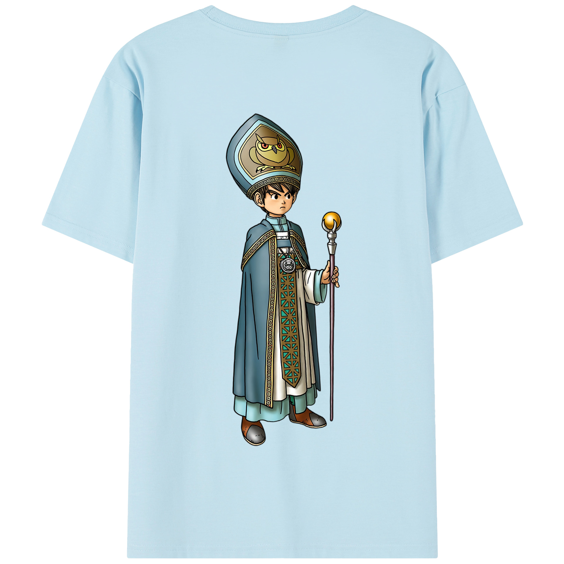 （画像用） ドラゴンクエスト Doragon Kuesuto Dragon Quest 綿100％半袖Tシャツ（背面プリント）